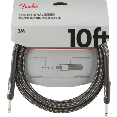 Image of Fender 990820062 Professional Series Instrument Cable 10 ft STR Grey Tweed