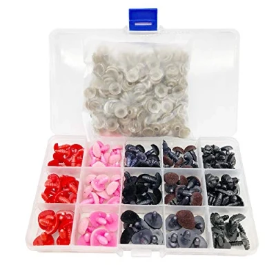 Image of BITEYI Plastic Colorful Safety Plush Noses with Washers 130 Pcs 12 16mm DIY Craft Eyes for Making Doll,Puppet,Plush Animal Works