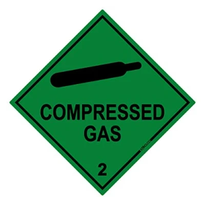 Image of stika.co Enhance Safety with Compressed Gas 2 COSHH Warning Hazchem Diamond Self adhesive Vinyl Stickers 20cm Square Promote Hazard Awareness &amp; Compliance