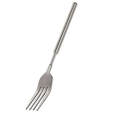 Image of Extendable Fork Telescoping Marshmallow Roasting Stainless Steel Long Handle Sticks for BBQ, Cocktail, Shish Kabob