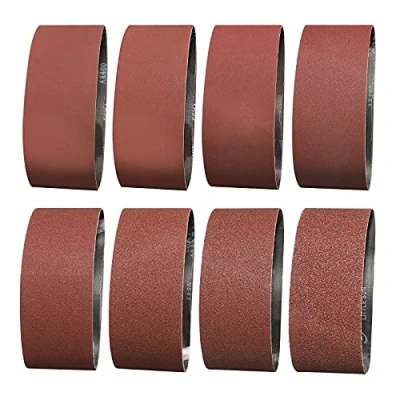 Image of Sruhrak Sanding Belt 75 x 457mm,14 Pcs Belts 40/60/80/120/180/240/320/400 Assorted Grits for Sander,Best Wood,Metal and Paint