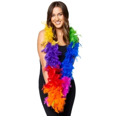 Image of Feather Boa Deluxe Rainbow