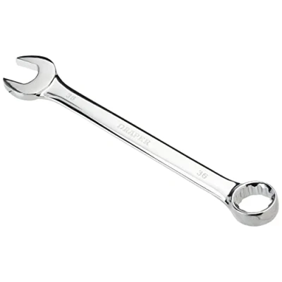 Image of Draper 36mm Combination Spanner Heavy Duty Chrome Vanadium Steel Hand Tool Long Pattern Metric Manual Plated Tools 36956