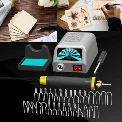 Image of Wood Burning Kit 30Pcs,Pyrography Pen Tool 60W Adjustable Temperature Soldering Pyrography Set and Accessories for Adult Starter Beginner Craf