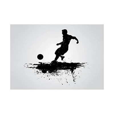 Image of Wee Blue Coo Sport Football Soccer Silhouette Splash Black Wall Art Print