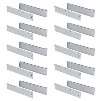 Image of Emuca Kit for H118x500mm (4,6x19,6 inch) drawer, silver grey, Set of 10pcs