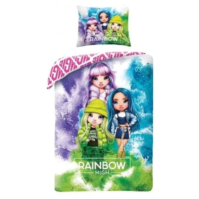 Image of Halantex Rainbow High Jade Skyler Violet Bed Set Reversible Duvet Cover 140 x 200 cm and Pillowcase 70 90 Multi Coloured 100% Cotton