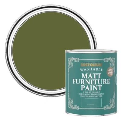 Image of Rust Oleum Green Furniture Paint in Matt Finish Jasper 750ml