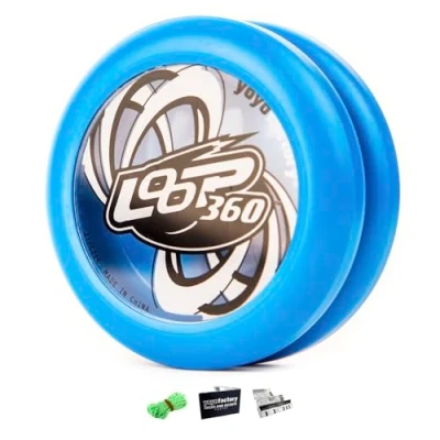 Image of YOYO FACTORY LOOP 360 Professional Looping Yo With ball Bearing &amp; Spare string BLUE (modern spinning yoyo, high speed steel bearing, and tips included)
