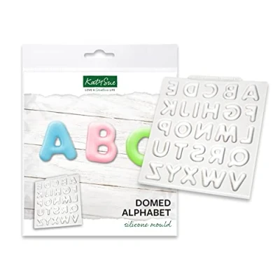 Image of Katy Sue Domed Alphabet Silicone Mould for Cake Decorating &amp; Crafts Makes Upper Case/Capital Letters a to Z in Domed/Curved Style Personalising Cakes or