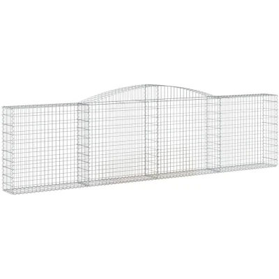Image of vidaXL Arched Gabion Basket 400x30x100/120 cm Galvanised Iron