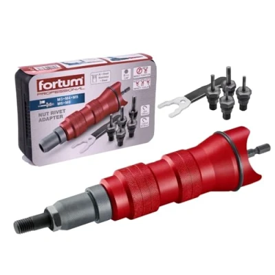 Image of Fortum Rivet nut Attachment for Cordless Screwdriver &amp; Drill I Riveter Nuts Made of Aluminium, Steel Stainless Blind M3 M8 Gun Adapter
