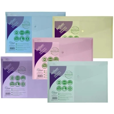 Image of Snopake Reborn Polyfile Foolscap Assorted (Pack of 5) 15914
