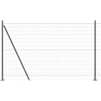 Image of vidaXL Euro Fence with 7 Flanged Posts 1.5x10 m Galvanised Steel