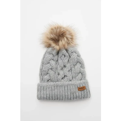 Image of Barbour Penshaw Cable Beanie Beanie, Women&#039;s, Size: One Size, Grey