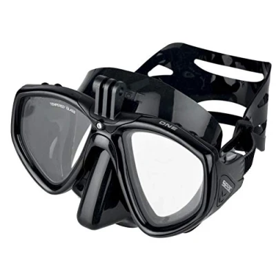 Image of SEAC Unisex One Pro Diving Mask with GoPro Camera Mount for Scuba and Snorkelling Black Standard, Black, standard UK
