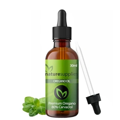Image of Organic Oregano Oil 30ml 80% Plus Carvacrol, Mediterranean Wild Oil, Steam Distilled Essential Oregano, GMP Certified Made in UK by Naturesupplies
