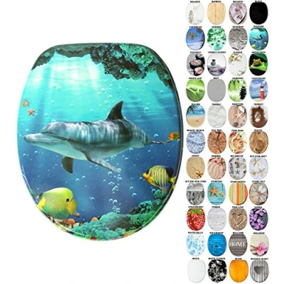 Image of Sanilo Soft Close Toilet Seat, Wide Choice of New Seats, Stable Hinges, Easy to Mount (Dolphin)