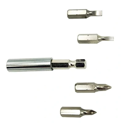 Image of Magnetic Bit Holder + Flat &amp; Crosshead Drill Bits Extension Hex Shank Screwdriver Drywall