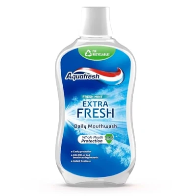 Image of Metropharm Aqua Fresh Daily Mouthwash Mint, 500 ml (Packaging May Vary)