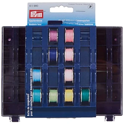 Image of Prym Bobbin Box, Polyester, Blue, Purple, Transparent, 1 Pack