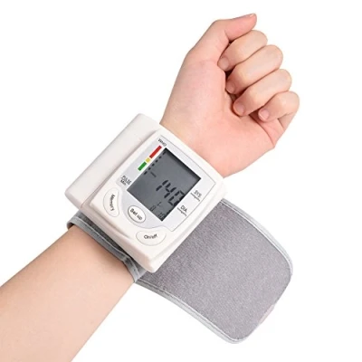 Image of Wrist Blood Pressure Tester, LCD Digital Pressure+Heart Rate Monitor Pulse Meter, Cuff Bp Monitors Machines, for Home Older Nursing Care