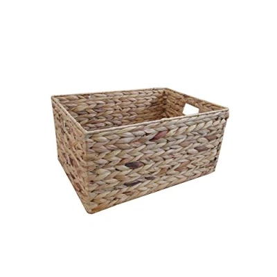 Image of Katie Jane HOME Natural Water Hyacinth Rectangular Storage Basket Small