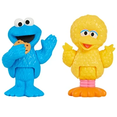 Image of Sesame Street Neighborhood Friends Poseable figurines 2 Pack 7.5 cm tall (Cookie Monster &amp; Big Bird)