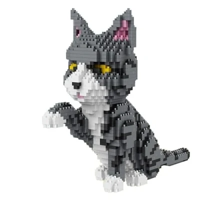 Image of Balody Cat giving the paw. Nanoblocks assembly kit. 1300 pieces