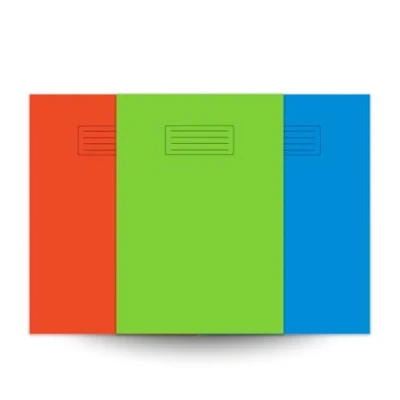 Image of indigo® A4 60 Pages Exercise Book with Bright Laminated Cover 8mm Lined and Margin (Pack of 6, Assorted)
