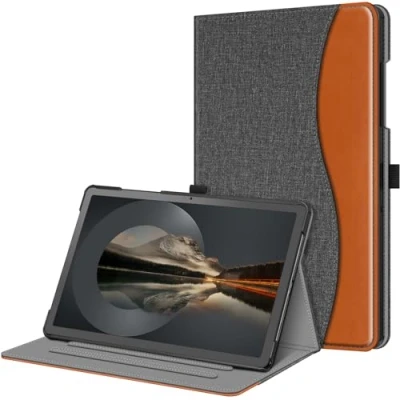 Image of Fintie Case for Samsung Galaxy Tab A9 Plus/A9+ 5G 11 Inch 2023 Model (SM X210/X216/X218), Multi Angle Viewing Smart Stand Back Cover with Pocket Auto Wake/Sleep, Denim Gray