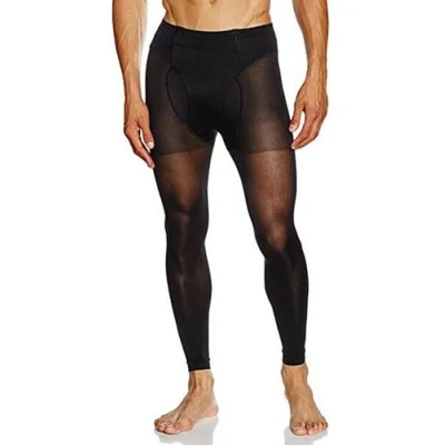 Image of GLAMORY Men&#039;s Thermoman 100 Sports Leggings, Denier, Black, 2XL (52 54)