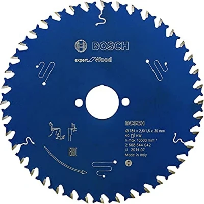 Image of Bosch 2608644042 EXWOH 40 Tooth Top Precision Circular Saw Blade, 0 V, Blue