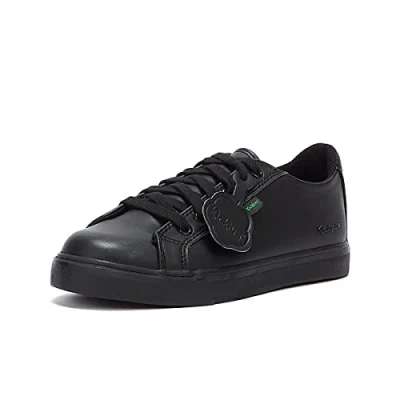 Image of Kickers Unisex Kids Tovni Lacer Low Top Trainers, School Shoes, Vegan Black, 13 UK Child