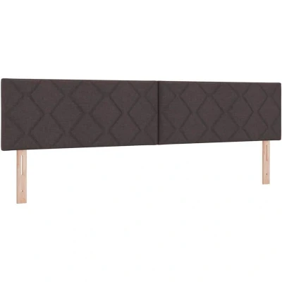 Image of vidaXL LED Headboard Diamond Blocks Design Dark Brown 200 cm Fabric