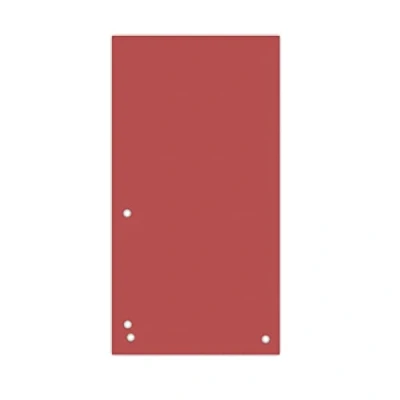 Image of DONAU Pack of 100 Dividers/Colour: Red / 1/3 A4 Made from 190 g/m² Recycled Cardboard 4 Holes 23.5 x 10.5 cm/Perforated Dividers/Folder Index Dividers/Made in EU