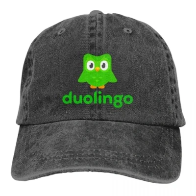 Image of DYHVVD Hat Fashion Hip Hop Duolingo Logo Men Women Baseball Cap Distressed Denim Retro Outdoor Summer Gift Snapback Birthday