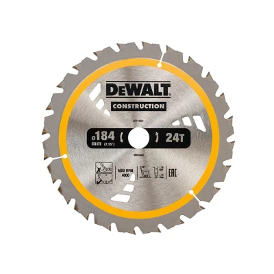 Image of Dewalt Circular Saw Blade Pack of 1, Silver, Yellow, Black, DT1951 QZ
