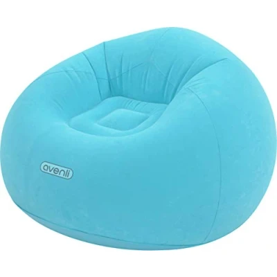 Image of Avenli Inflatable Flocked Lazy Chair Blue