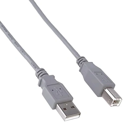 Image of PremiumCord USB 2.0 High Speed Cable M/M 3 m, A Male to B Male, Connection for Scanners etc., Double Shielded, AWG28, Colour: Grey, Length: m