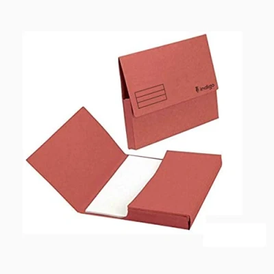Image of indigo® Premium A4 Document Wallet Half Flap 285gsm Capacity 32mm (Red, Pack of 50)