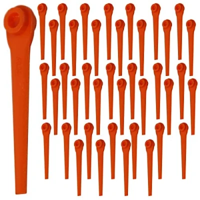 Image of SPARES2GO Plastic Blades Compatible with Flymo SimpliTrim Li Battery Grass Trimmer Strimmer (Pack of 40)