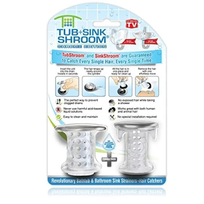 Image of TubShroom Drain Protector Hair Cactcher, Chrome, 1.5&quot; 1.75&quot;