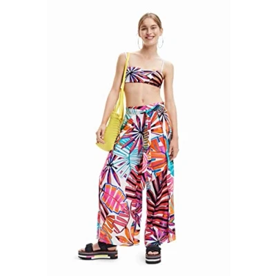 Image of Desigual Puerto Escondido Tropical Beach Trousers 23SWMW08 White