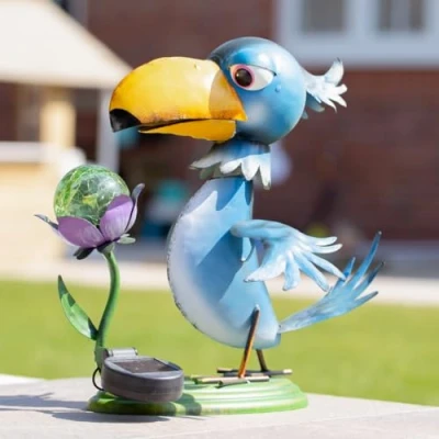 Image of GardenKraft Metal Toucan with Solar LED Light