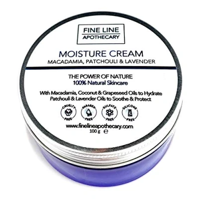 Image of Fine Line Apothecary Facial Moisturising Cream 99% Natural Macadamia, Patchouli, Lavender. Protects, Hydrates, Soothes, Repairs. pH 5.5, Sensitive Skin 100g