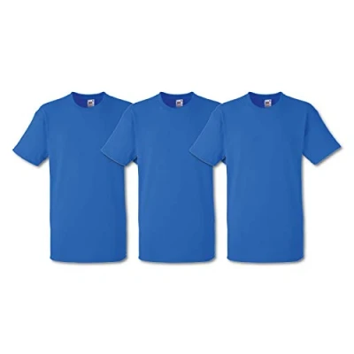 Image of Fruit of the Loom Men&#039;s Heavy T Shirt Pack 3, Royal, XX Large