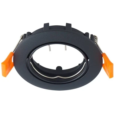 Image of Prios recessed ceiling light Fibur, black, aluminium, Ø 8.2 cm