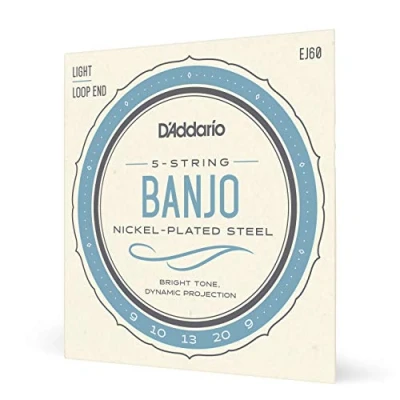 Image of D&#039;Addario EJ60 9 20 Light Nickel 5 String Banjo