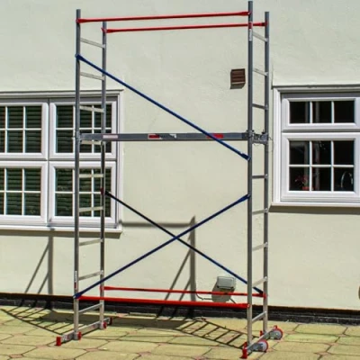 Image of Home Master DIY Scaffold Tower Aluminium at Scaffolding 150kg Load Capacity, Quick Assembly, Trapdoor Platform 4m